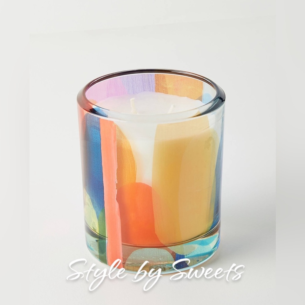 Anthropologie Claire Desjardins Kaleidoscope Glass Candle Blood Orange Citrus